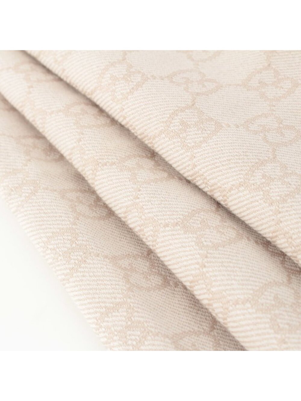 Gucci Wool GG Scarf Fringe Large Shawl Beige - Picture 6 of 10